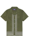 Deva States Khaki Embroidered Shirt In 橄榄绿