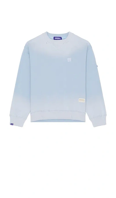 Deva States Solar Sun Faded Crewneck Sweatshirt In 蓝色