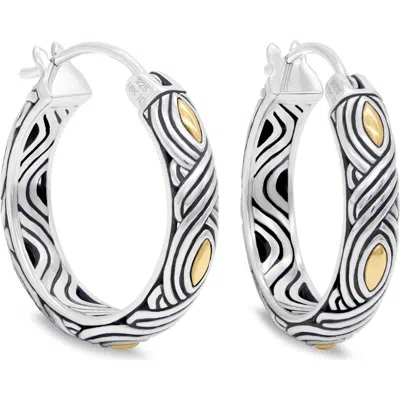 Devata 25mm Woven Hoop Earrings In Silver