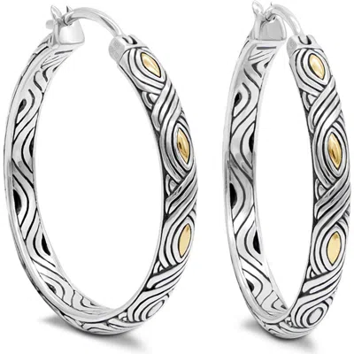 Devata 35mm Woven Hoop Earrings In Metallic