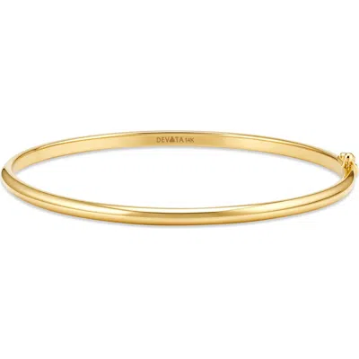 Devata 3mm Classic Oval Bangle Bracelet In Gold