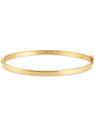 Devata 3mm Classic Square Bangle Bracelet In Gold