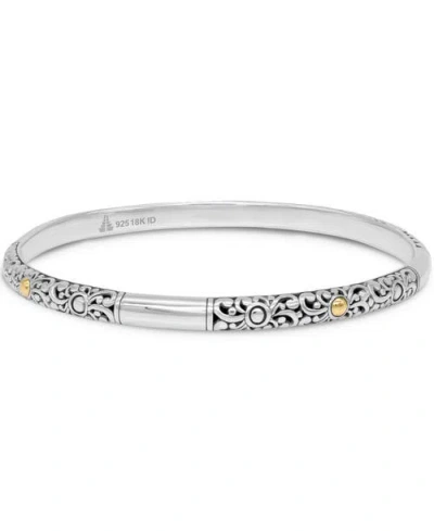 Devata Bali Filigree Bangle Bracelet In Silver