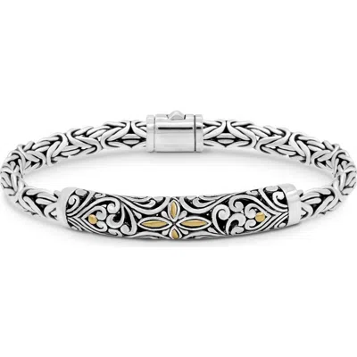 Devata Bali Filigree With Borobudur Oval 5mm Chain Bracelet In Silver