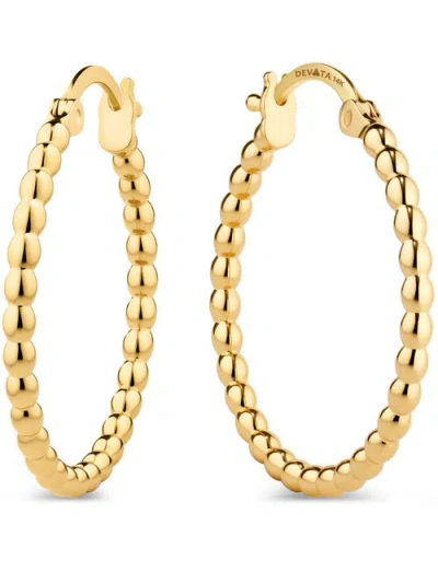 Devata Beaded Ball Hoop Earrings In Gold