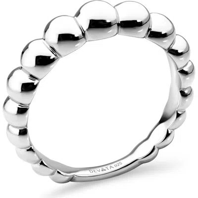Devata Beaded Ball Textured Ring In Silver