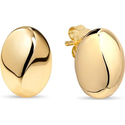 Devata Beveled Dome Stud Earrings In Pink