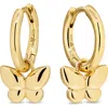 Devata Butterfly Hoop Earrings In Gold