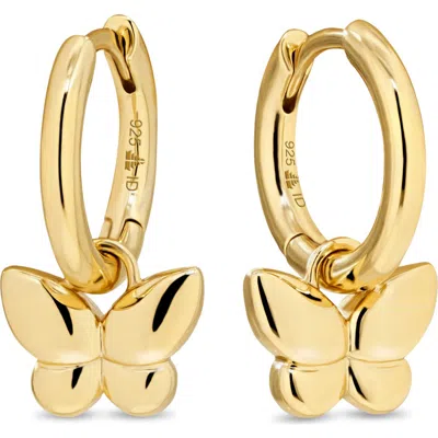 Devata Butterfly Hoop Earrings In Gold