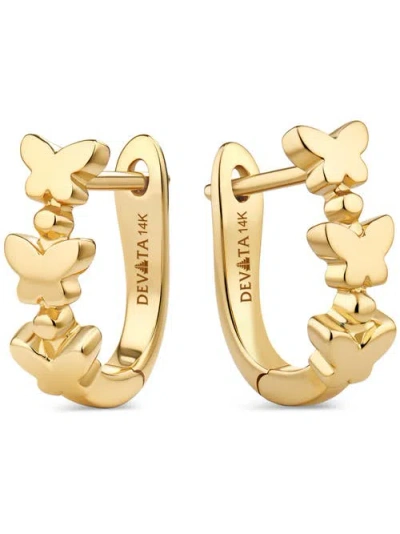 Devata Butterfly Hoop Earrings In Gold