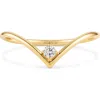 Devata Chevron Round Lab Grown Diamond Ring In Gold