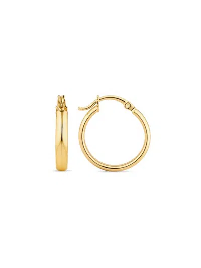Devata Classic Oval Hoop Earrings In 14k Gold, 15mm In Transparent
