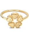 Devata Clover Heart Ring In Gold