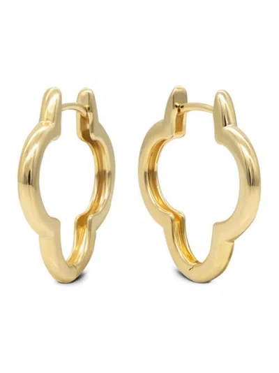 Devata Clover Hoop Earrings In Gold