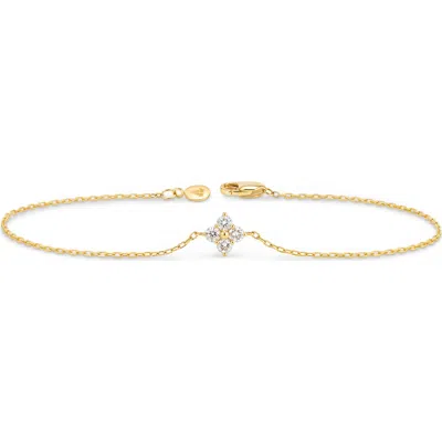 Devata Clover Lab Grown Diamond Chain Bracelet In Gold
