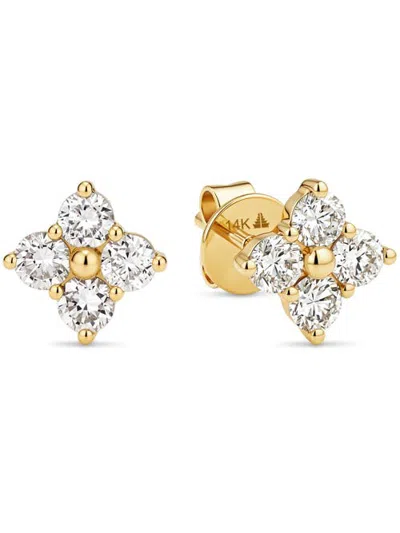 Devata Clover Lab Grown Diamond Stud Earrings In Gold