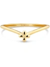 Devata Clover On Chevron Ring In Gold