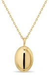 Devata Contour Line Dome Pendant Necklace In Gold