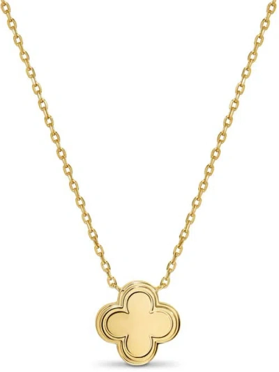 Devata Contour-lined Clover Necklace In Gold
