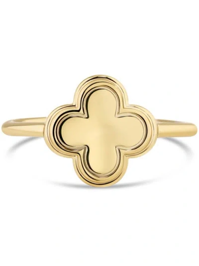 Devata Contour-lined Clover Ring In Gold