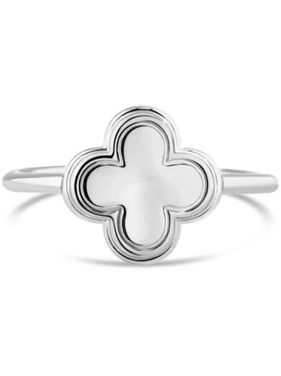 Devata Contour-lined Clover Ring In Brown