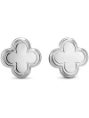 Devata Contour-lined Clover Stud Earrings In Metallic