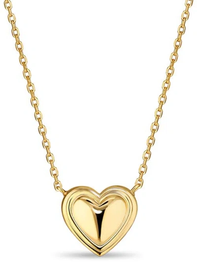 Devata Contour-lined Heart Necklace In Gold
