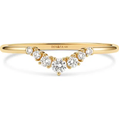 Devata Crescent Lab Grown Diamond Ring In Gold