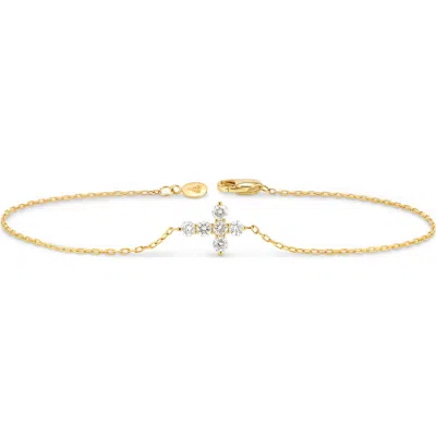 Devata Cross Lab Grown Diamond Chain Bracelet In Gold