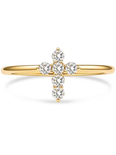 Devata Cross Lab Grown Diamond Ring In Gold