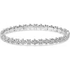 Devata Daisy Flower Eternity Bangle Bracelet In Silver