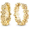 Devata Daisy Flower Hoop Earrings In Gold