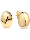Devata Beveled Curved Dome Stud Earrings In Gold
