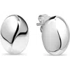 Devata Beveled Curved Dome Stud Earrings In Silver