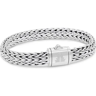 Devata Dragon Bone Oval 9mm Chain Bracelet In Silver