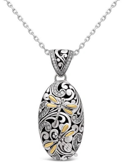 Devata Dragonfly Pendant Necklace In Metallic