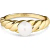 Devata Freshwater Pearl On Rope Ring In Gold