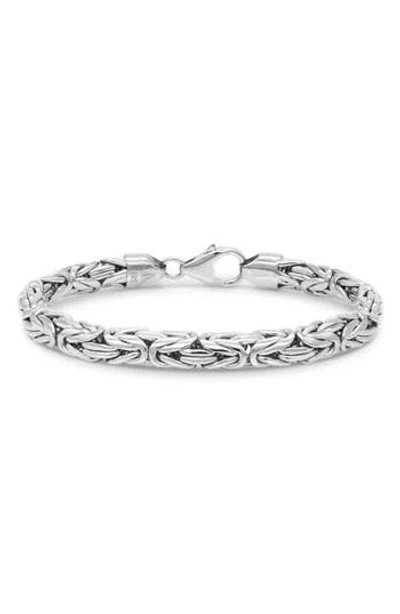 Devata Gender Inclusive Sterling Silver Borobudur Oval 7mm Chain Bracelet