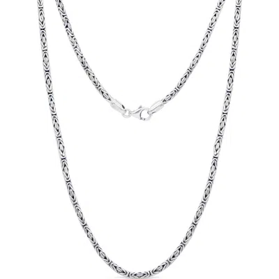 Devata Gender Inclusive Sterling Silver Borobudur Round 2.5mm Chain Necklace