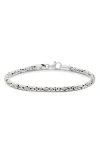 Devata Gender Inclusive Sterling Silver Borobudur Round 3mm Chain Bracelet In Silver