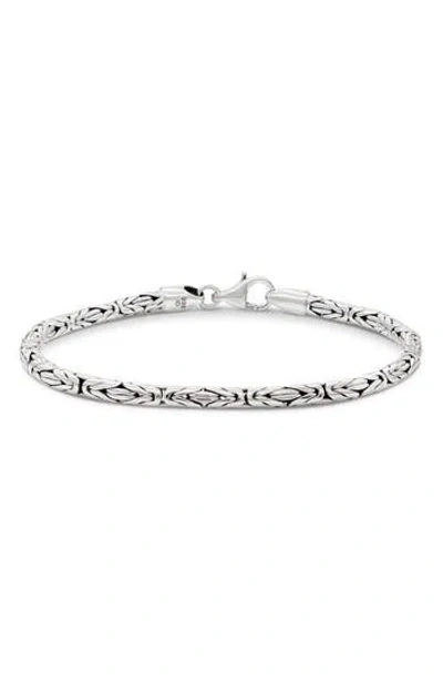 Devata Gender Inclusive Sterling Silver Borobudur Round 3mm Chain Bracelet