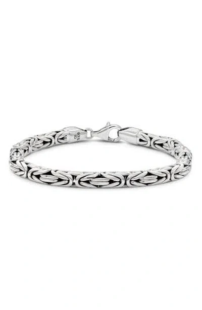 Devata Gender Inclusive Sterling Silver Borobudur Round 5mm Chain Bracelet