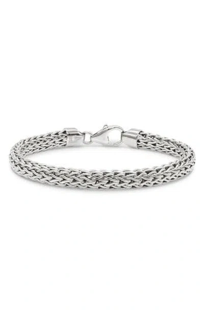 Devata Gender Inclusive Sterling Silver Dragon Bone Oval 7mm Chain Bracelet