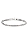 Devata Gender Inclusive Sterling Silver Dragon Bone Round 3mm Chain Bracelet In Silver
