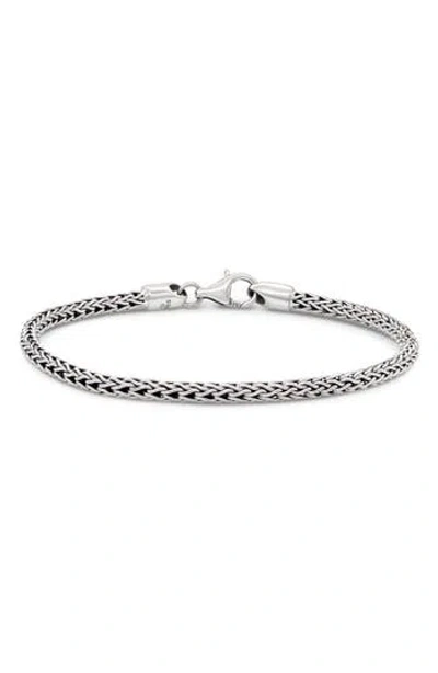 Devata Gender Inclusive Sterling Silver Dragon Bone Round 3mm Chain Bracelet