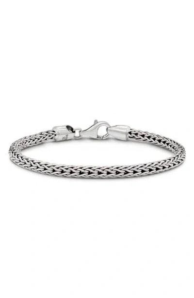 Devata Gender Inclusive Sterling Silver Dragon Bone Round 4mm Chain Bracelet