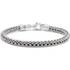 Devata Gender Inclusive Sterling Silver Dragon Bone Round 5mm Chain Bracelet In Silver