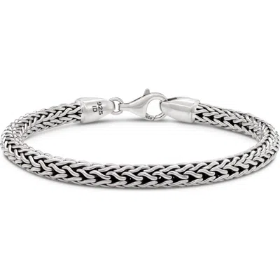 Devata Gender Inclusive Sterling Silver Dragon Bone Round 5mm Chain Bracelet