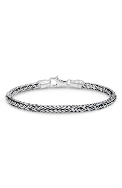Devata Gender Inclusive Sterling Silver Foxtail Round 4mm Chain Bracelet