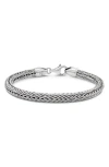 Devata Gender Inclusive Sterling Silver Foxtail Round 5mm Chain Bracelet In Silver